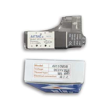 4V1110C{{2}M5 DC24V Airtac Pneumatiskur solenoidventilur